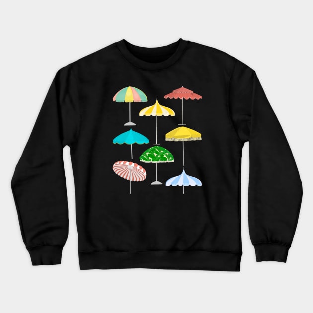 Beach umbrellas Crewneck Sweatshirt by jenblove